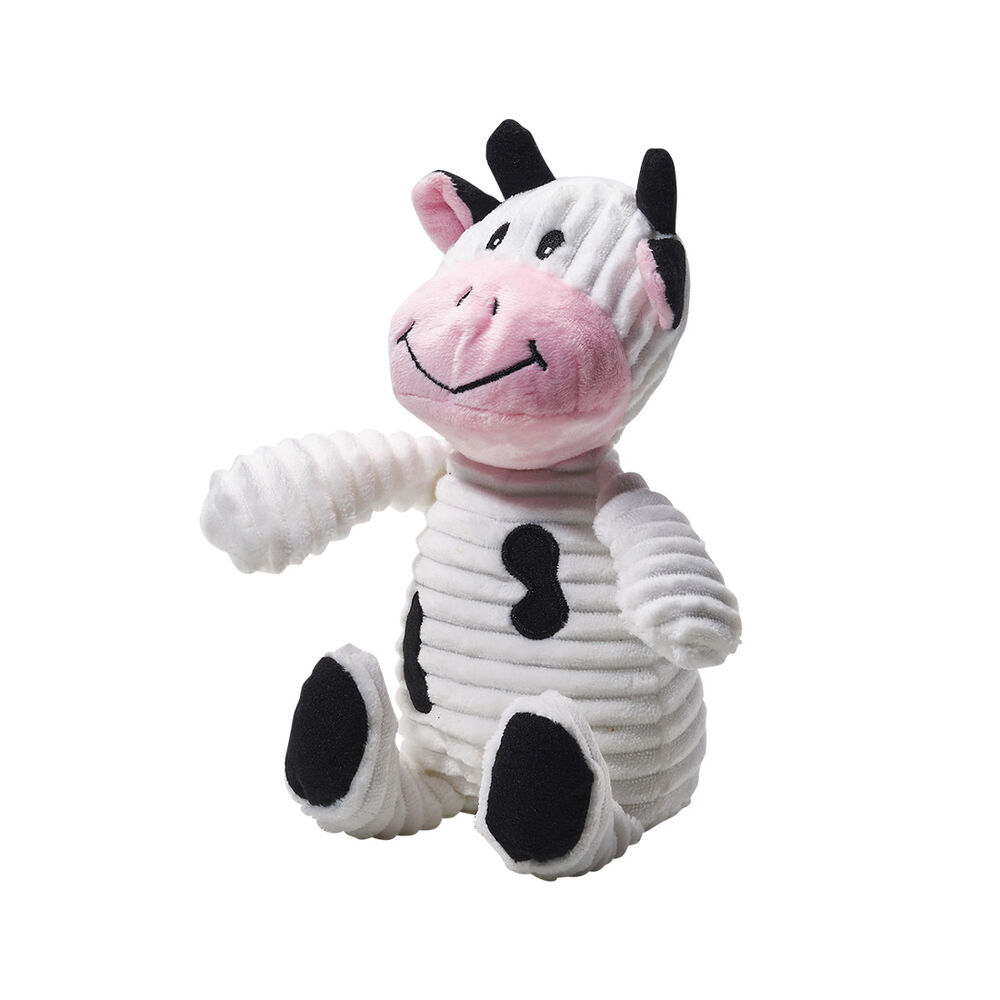 image of Corduroy Cow Squeaky Dog Toy