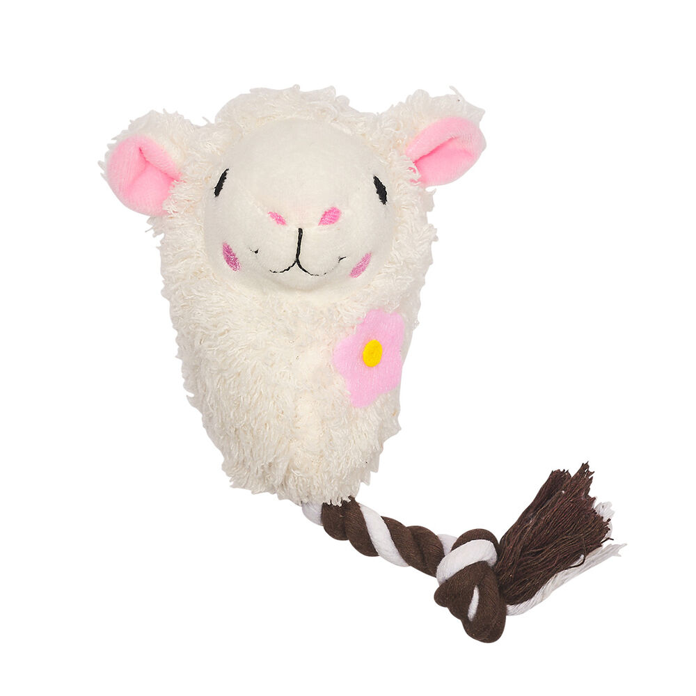 image of Llama & Rope Plush Squeaky Dog Toy