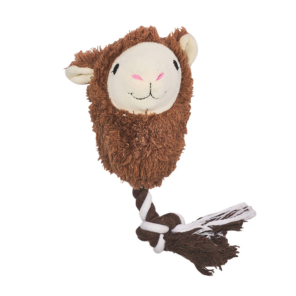 image of Llama & Rope Plush Squeaky Dog Toy