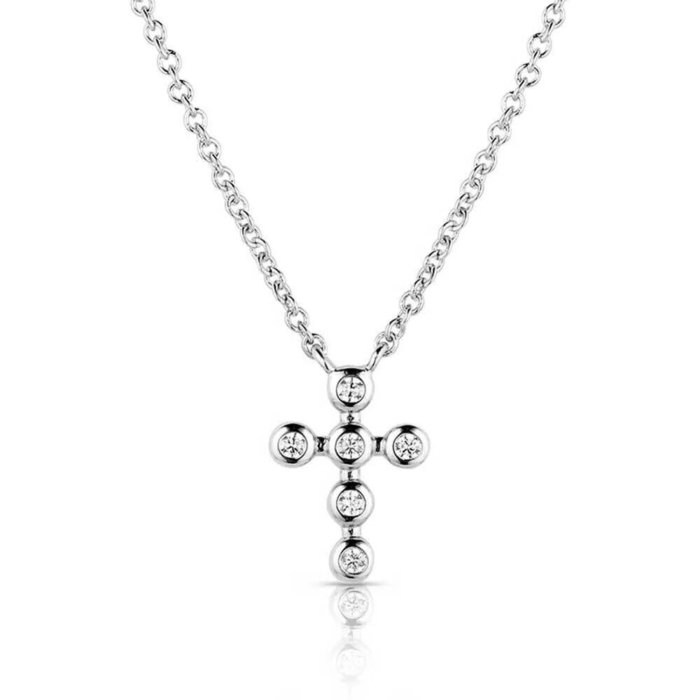 image of Simple Belief Crystal Cross Necklace