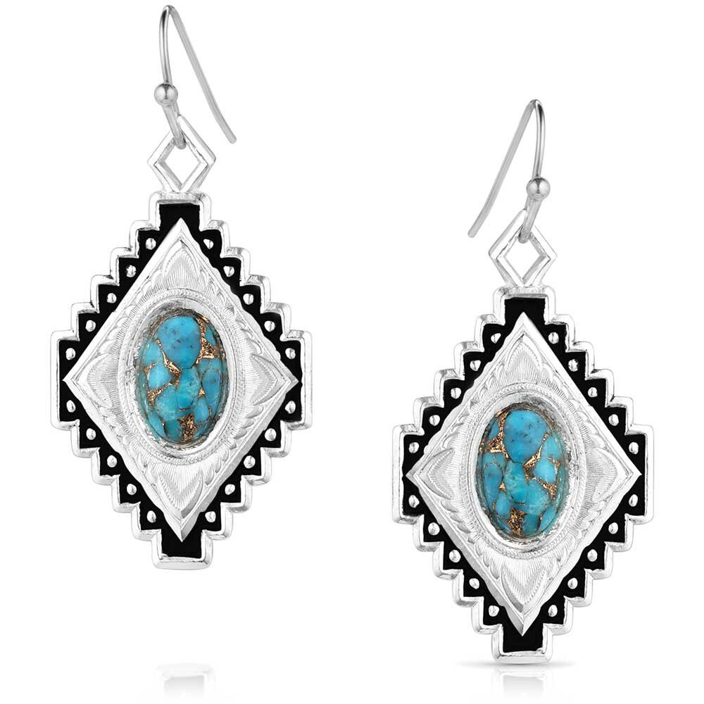 image of Diamond of the West Turquoise Earrings