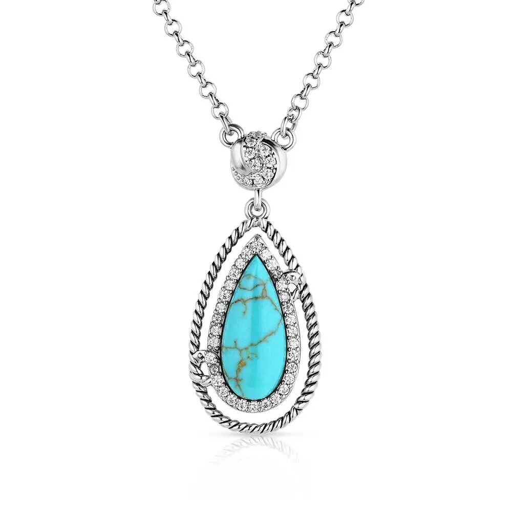 image of Tied & True Turquoise Necklace