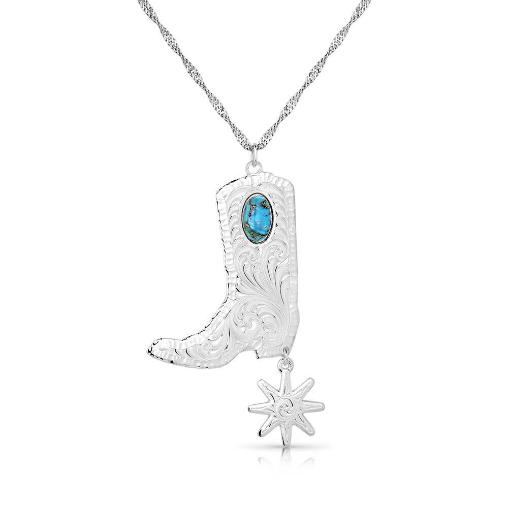 image of Chiseled Boots & Spurs Turquoise Necklace