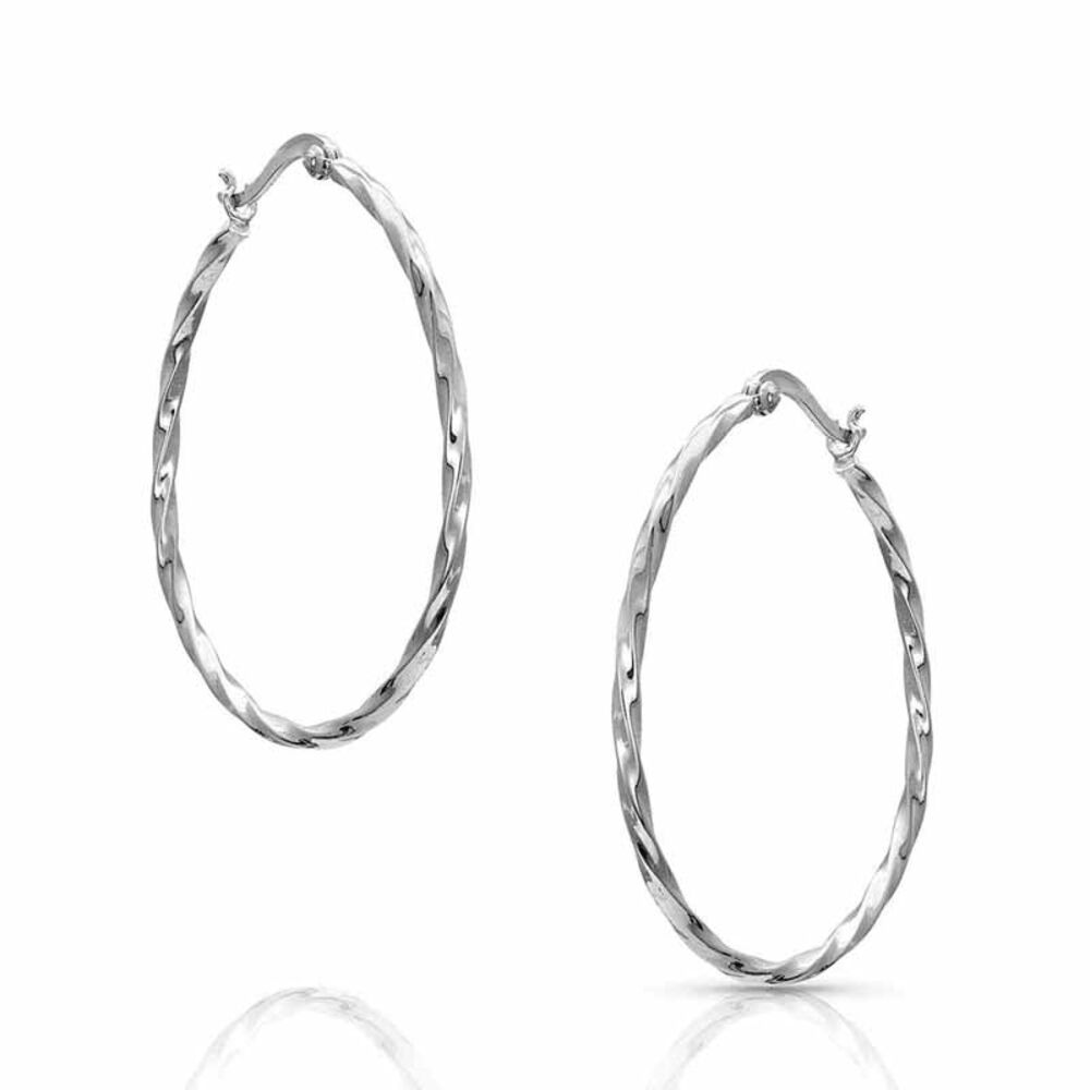 image of Cut Rope Hoop Earrings