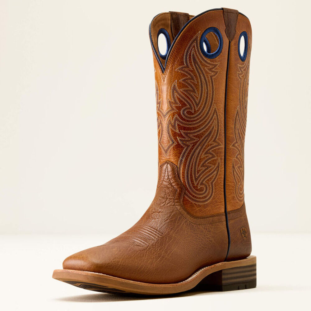 image of Men's Highland Toughstock Wide Square Toe Cowboy Boot, Cottage Brown/Marigold