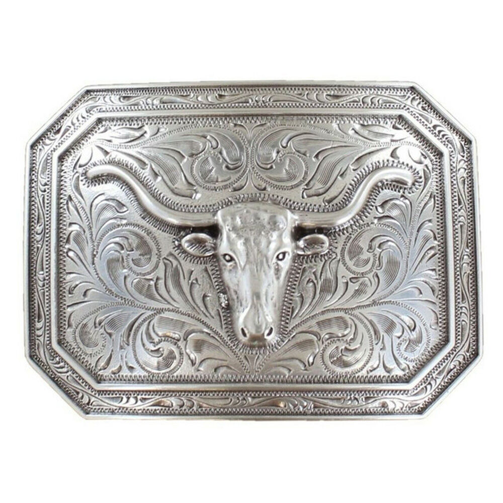 image of Women's Rectangle Longhorn Belt Buckle
