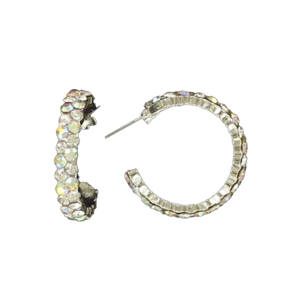 image of Crystal Hoop Earrings
