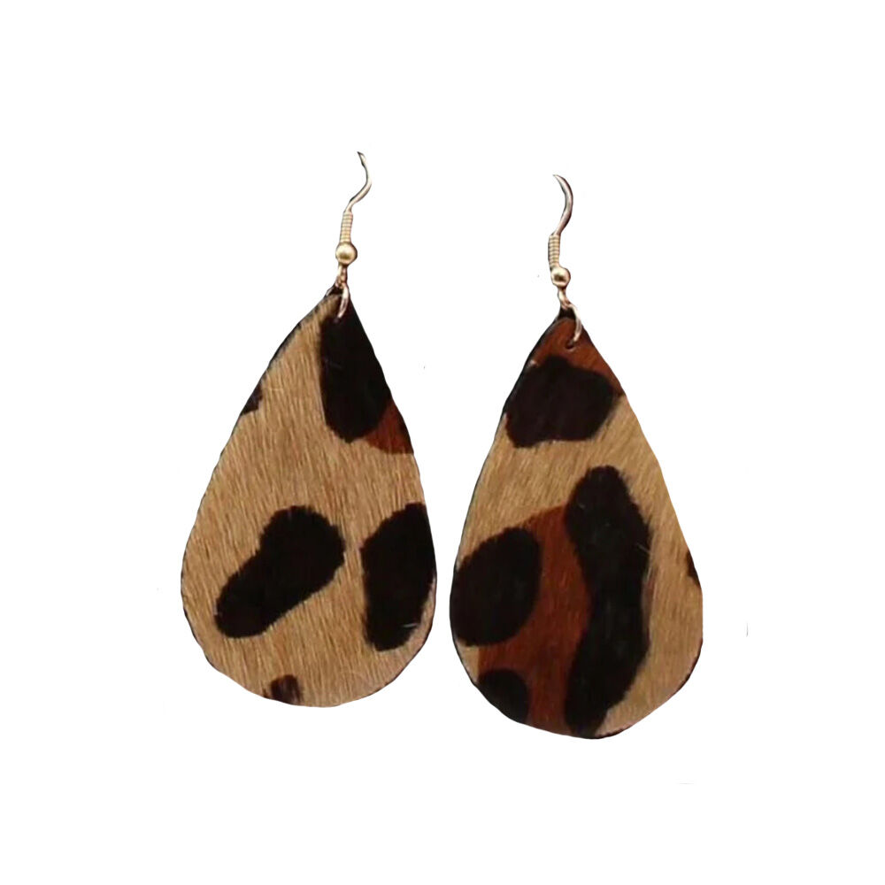 image of Leopard Print Teardrop Earrings