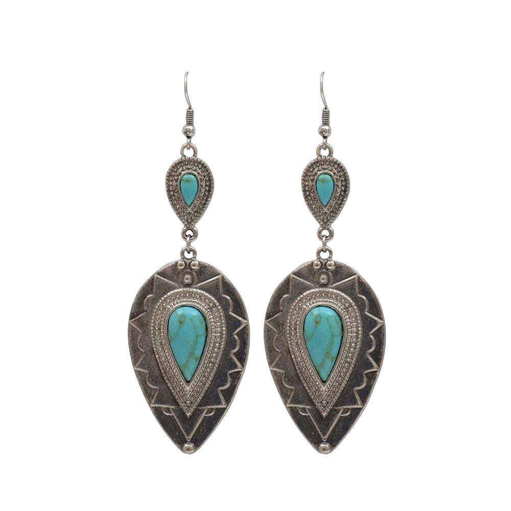 image of inverted Teardrop with Turquiose Earrings