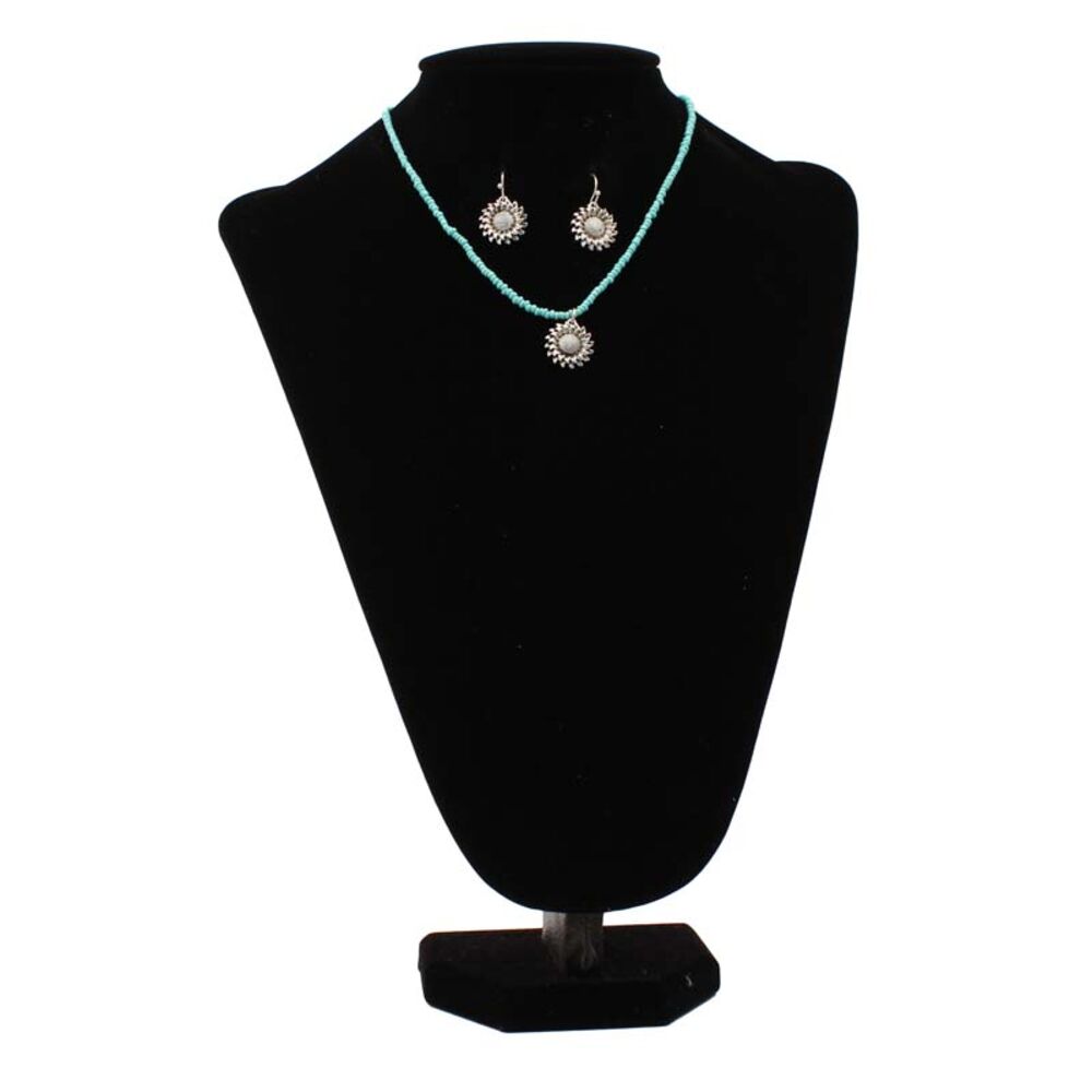 image of Turquoise with Sunflower Pendant Jewelry Set