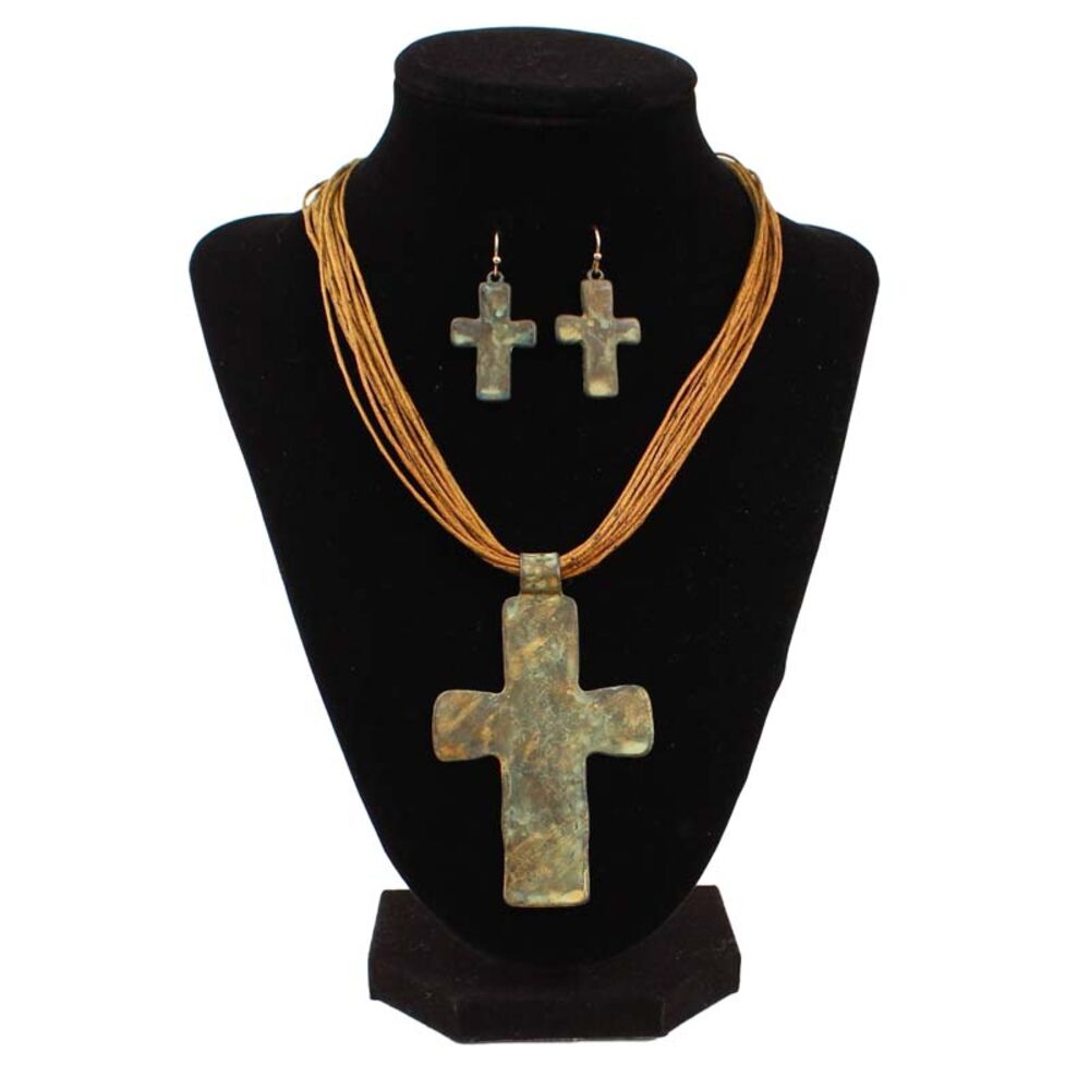 image of Large Patina Cactus Jewelry Set