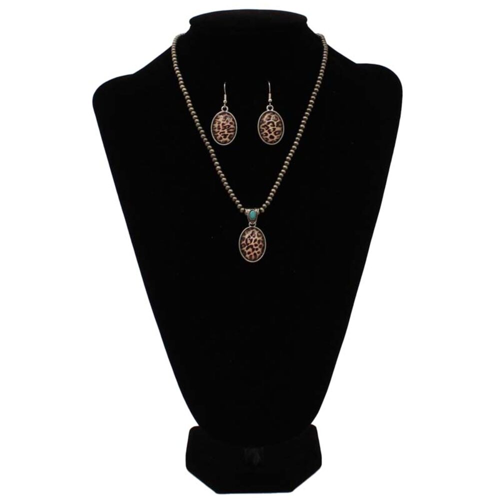 image of Leopard Print Pendant Jewelry Set