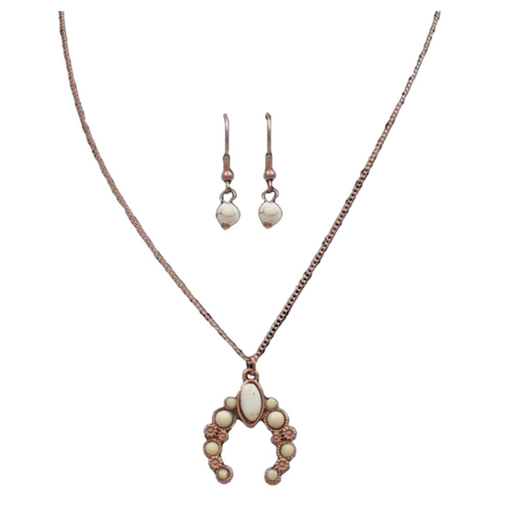 image of Ivory Squash Blossom Copper Jewelry Set