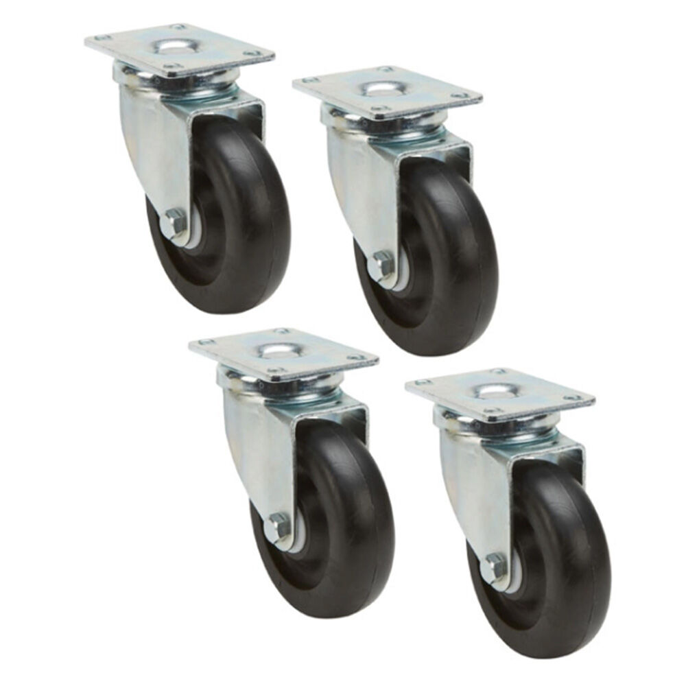 image of 4 in Swivel Plate Plastic Caster, 4 pk