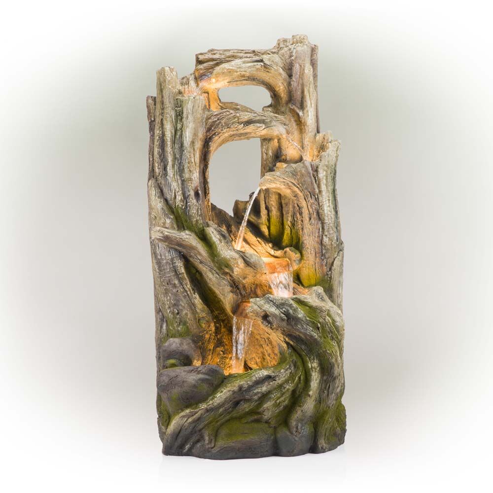 image of 5 Tiered Tree Bark Waterfall Fountain