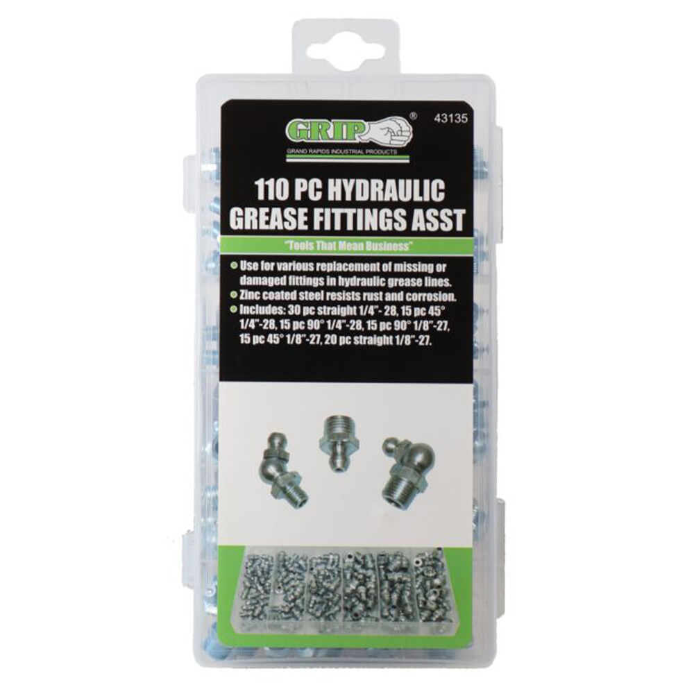 image of Assorted Hydraulic Grease Fittings, 110 pc
