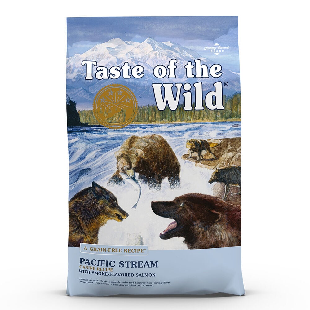 image of Taste of the Wild Dry Dog Food- Pacific Stream, Grain-Free, Smoke-Flavored Salmon, 14 lb