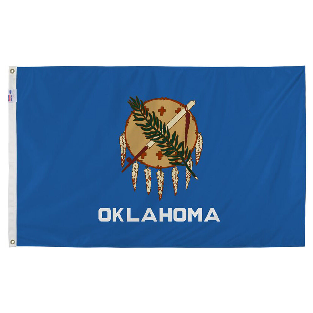image of 3 ft x 5 ft Nylon Oklahoma State Flag