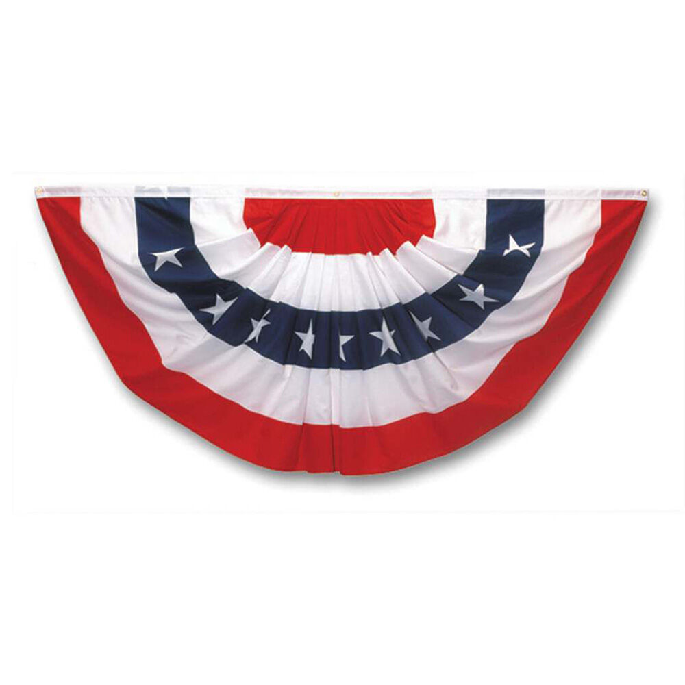 image of 1 1/2 ft x 3 ft Polycotton American Pleated Fan