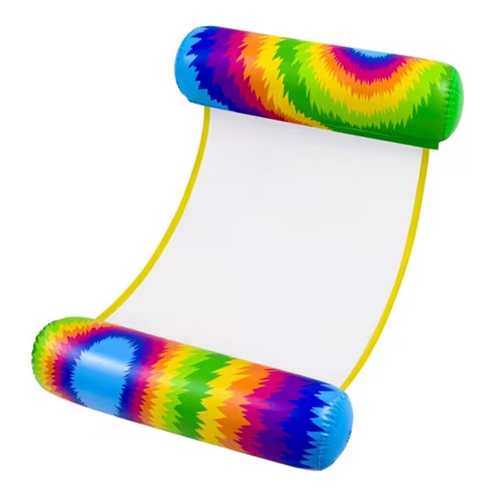 image of Groovy Tie Dye Inflatable Hammock Pool Float