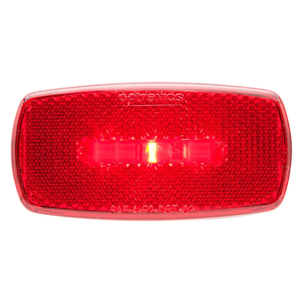 image of Red LED Oblong Marker/Clearance Light, Black Base