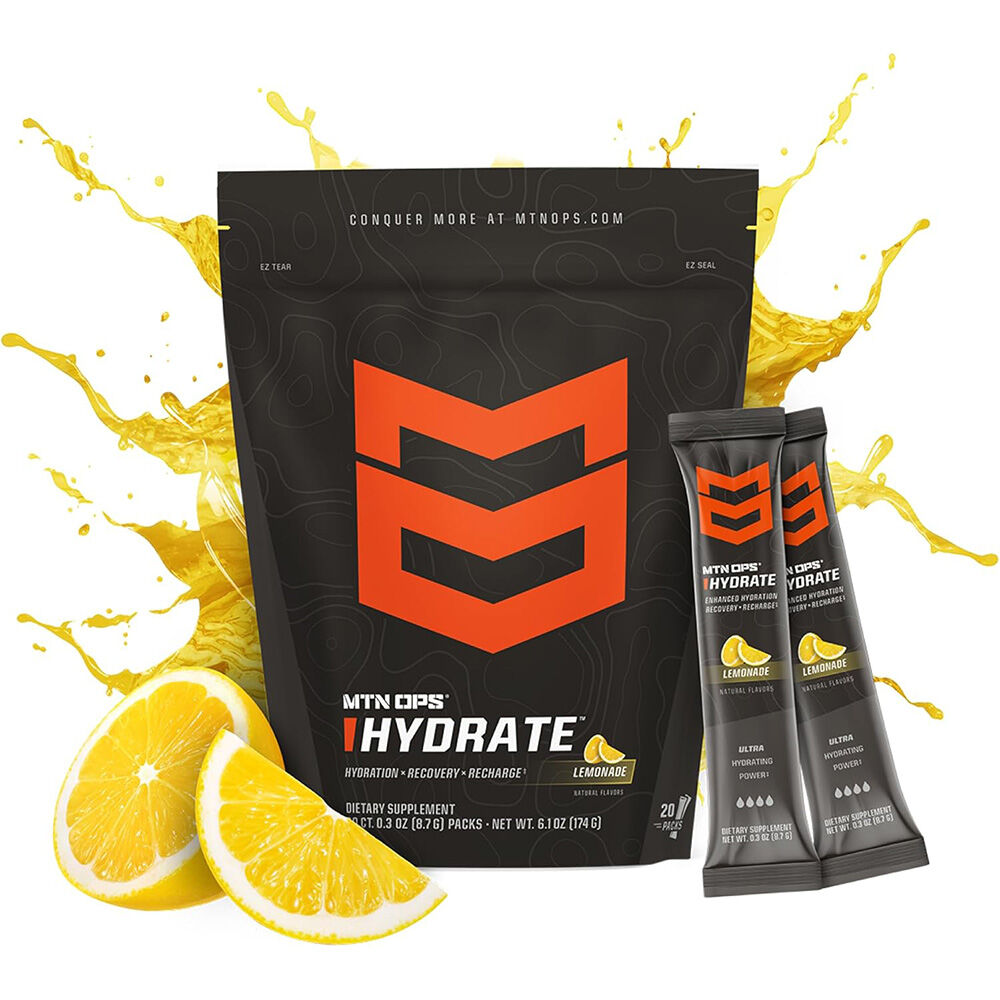 image of HYDRATE Electrolytes Powder Drink Mix, 20 Servings, Lemonade