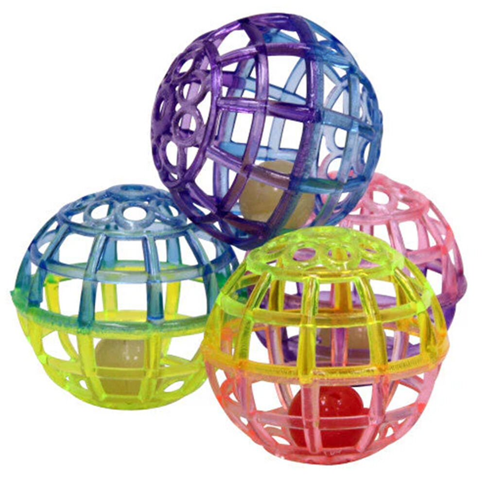 image of Cat Toy- Lattice Balls with Bell, 4 pk