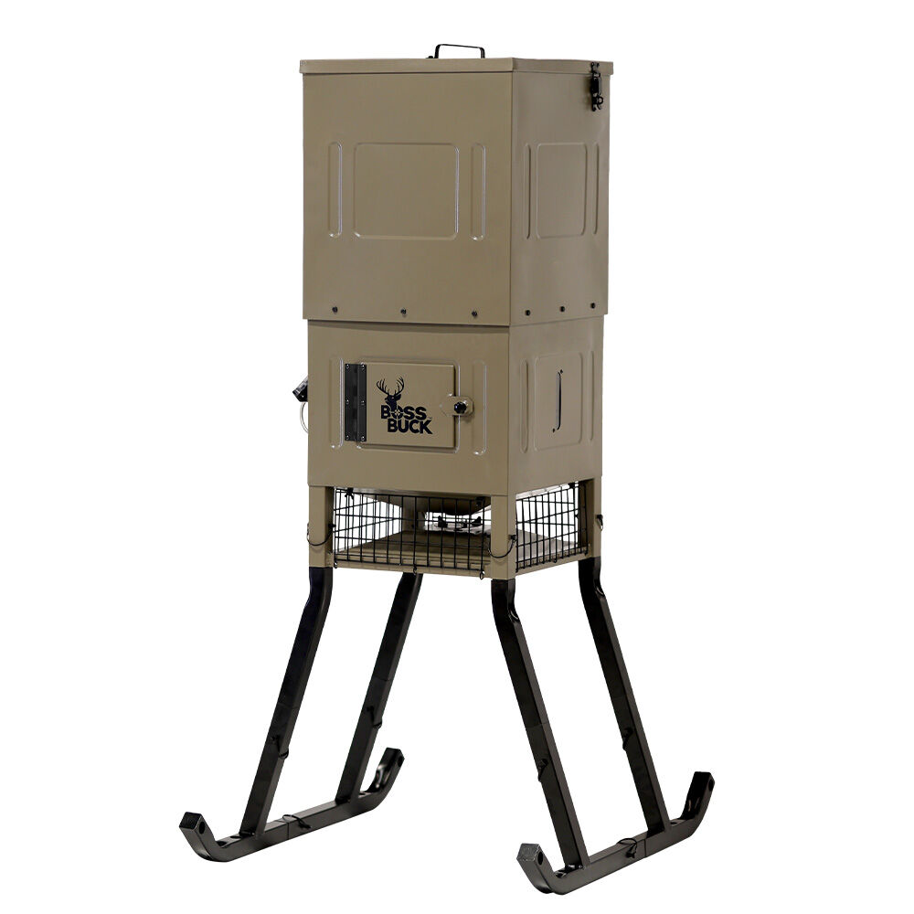 image of 300 lb Sled Feeder with Diverter Plate and Solar Panel