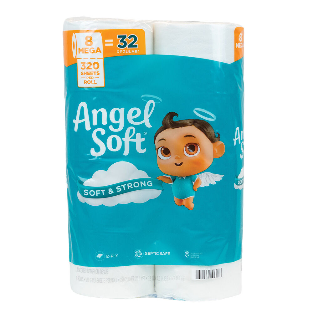 image of Soft and Strong Toilet Paper, 8 Mega Rolls