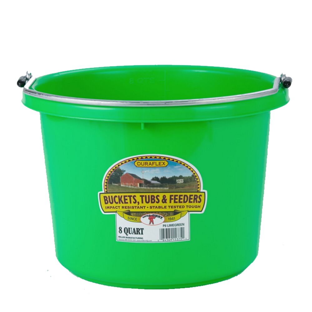 image of Little Giant Bucket, Flat Back, Poly, Lime, 8 qt