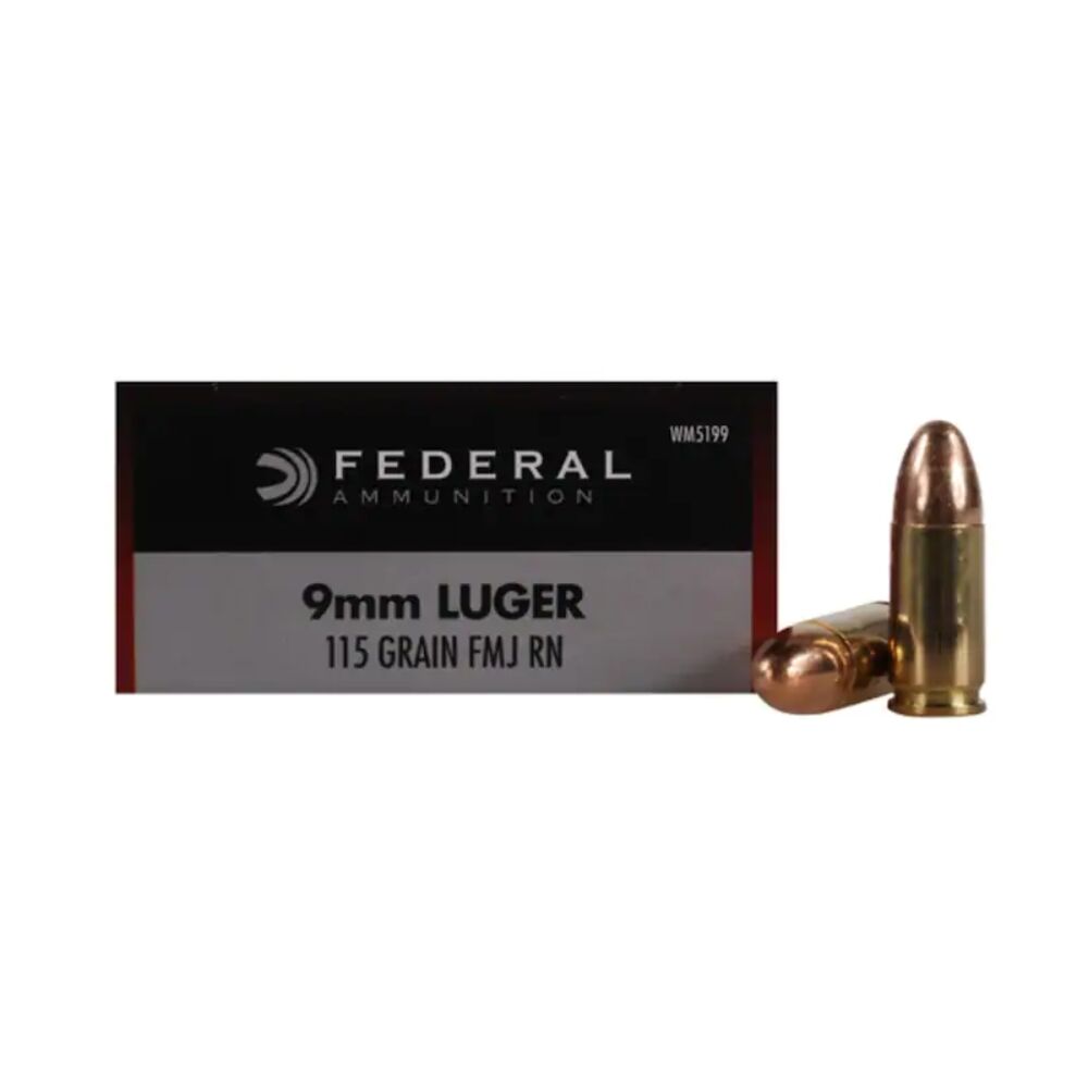 image of Champion Training 9mm Luger 115 Grain FMJ Handgun Ammunition, 50 Rounds