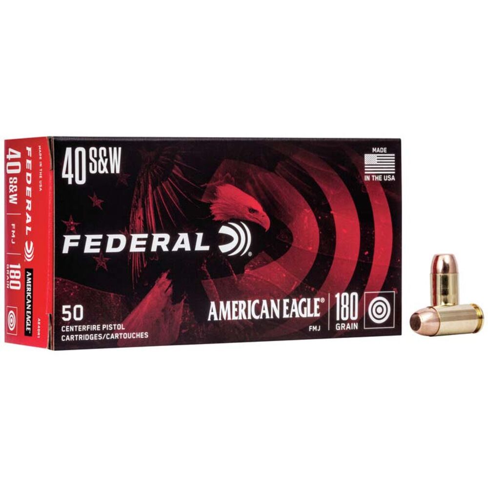 image of American Eagle .40 S&W 180 Grain Handgun Ammunition, 50 rounds