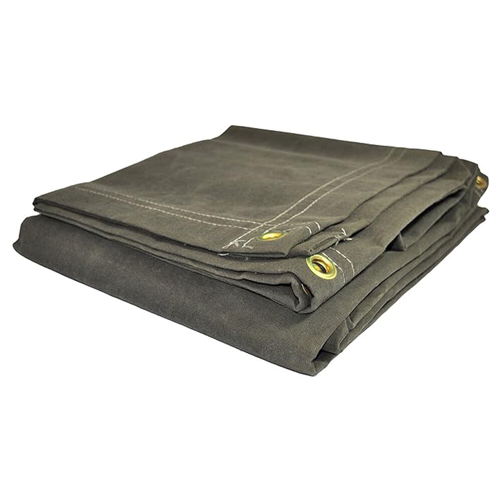 image of 6 ft x 8 ft Heavy Duty Canvas Tarp, Olive