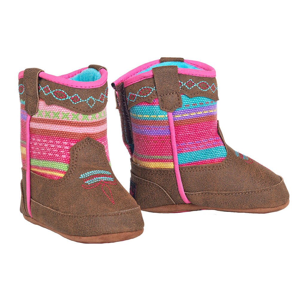 image of Infants' Pink Aztec Baby Bucker Boot