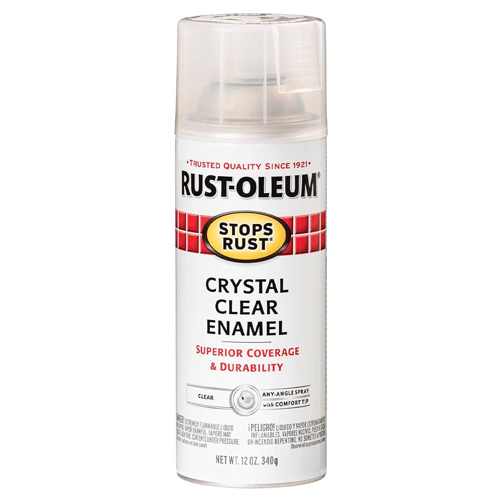 image of Stops Rust Crystal Clear Enamel Spray Paint, 12 oz