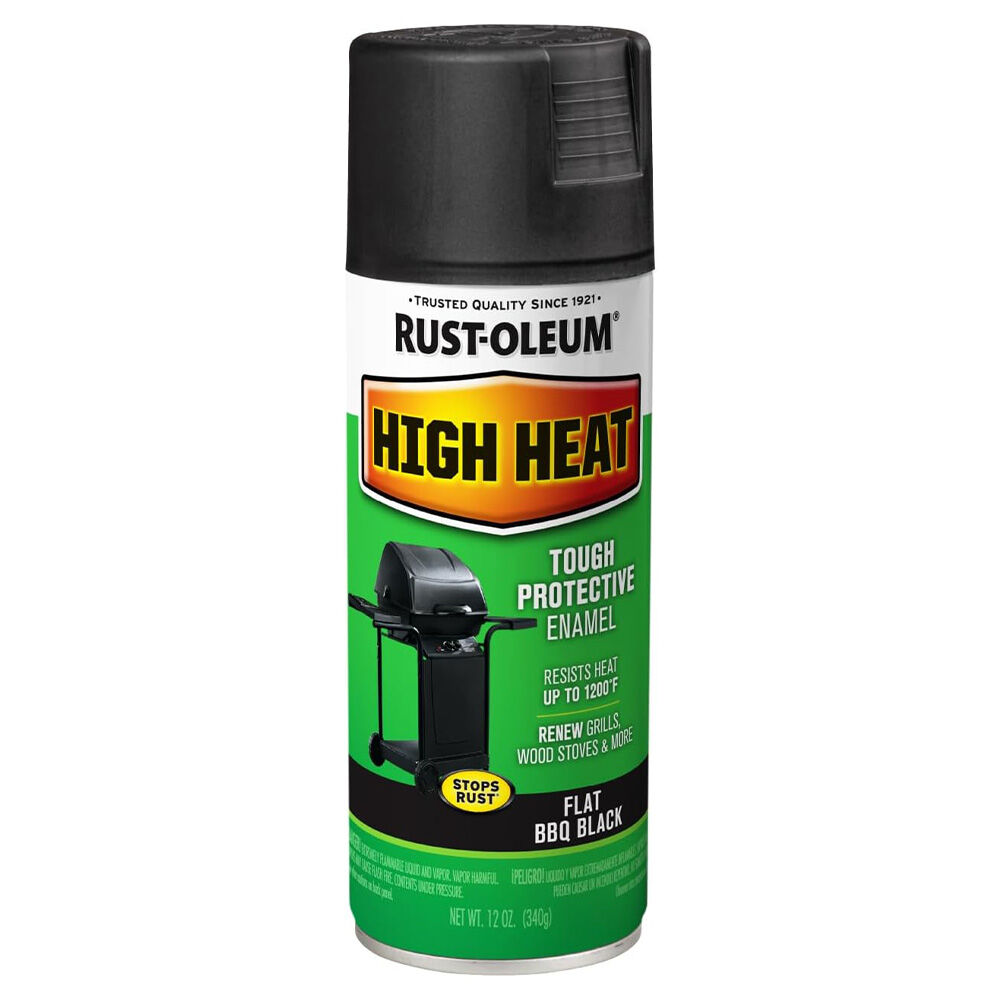 image of High Heat Enamel Spray Paint, 12 oz, Flat BBQ Black