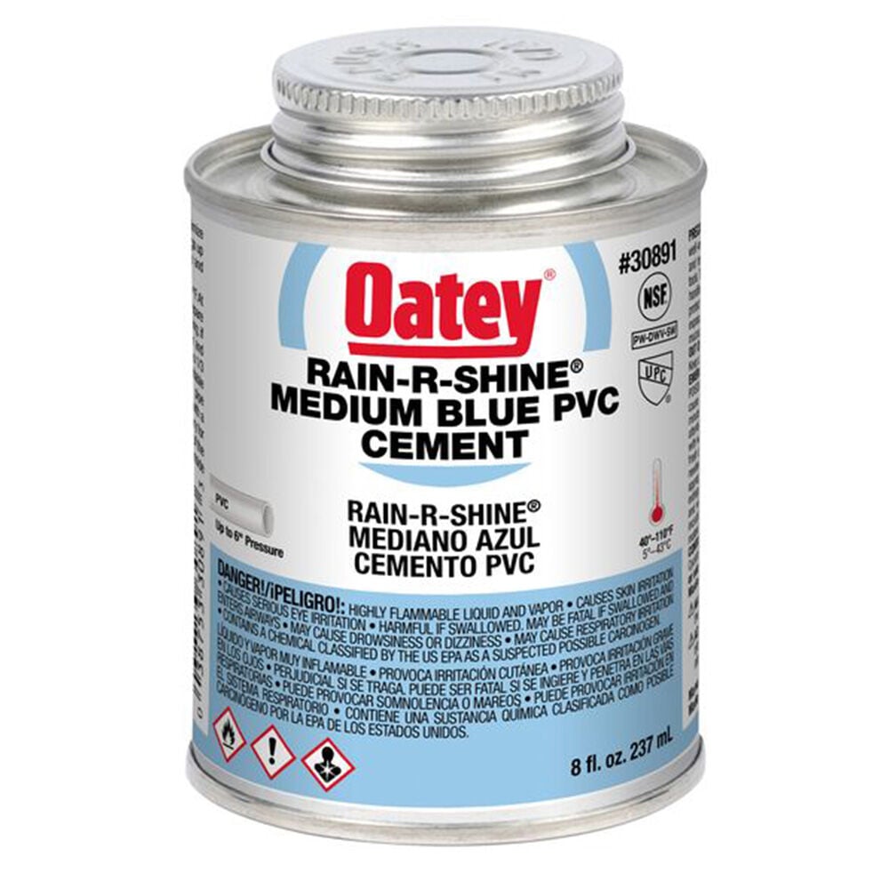 image of Rain-R-Shine Medium Blue PVC Cement, 8 fl oz