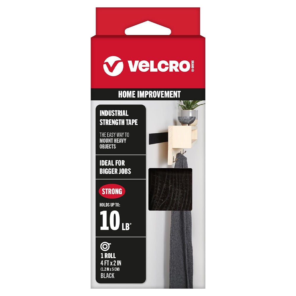 image of 2 in x 4 ft Black Industrial Strength Tape Roll, 2 pk