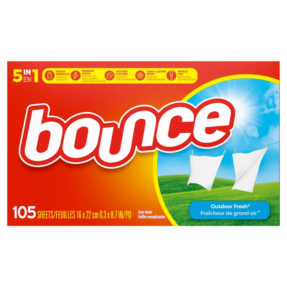 image of Fabric Softener Dryer Sheets, Outdoor Fresh, 105 ct