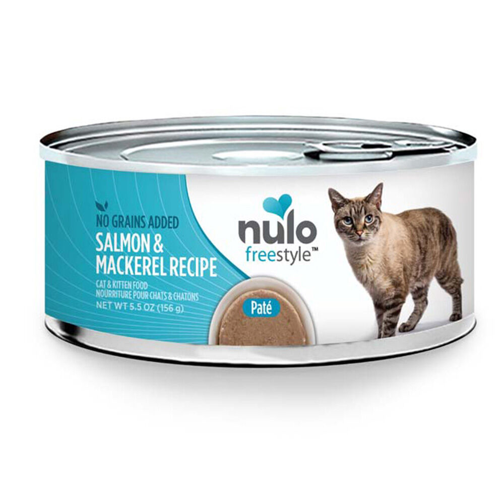image of Wet Cat Food- Grain-Free, Pate, Salmon and Mackerel, 5.5 oz