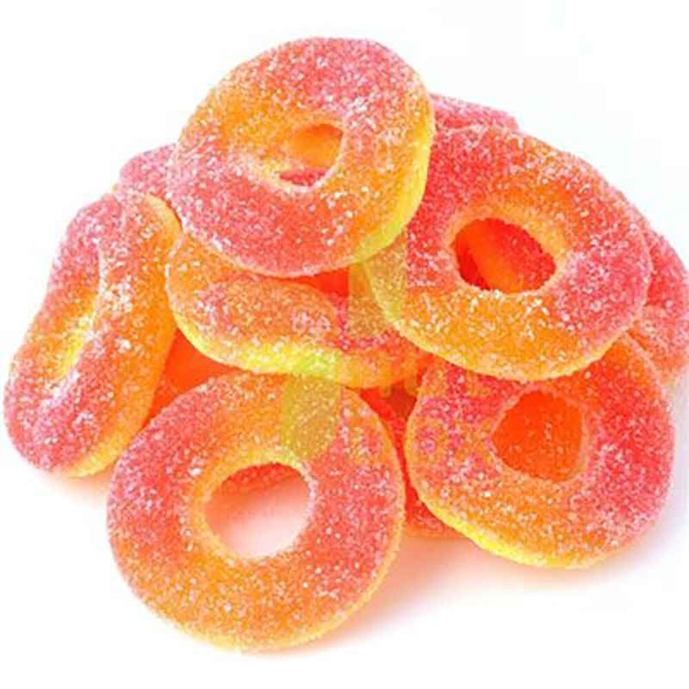 image of Gummi Peach Rings Candy, 15 oz