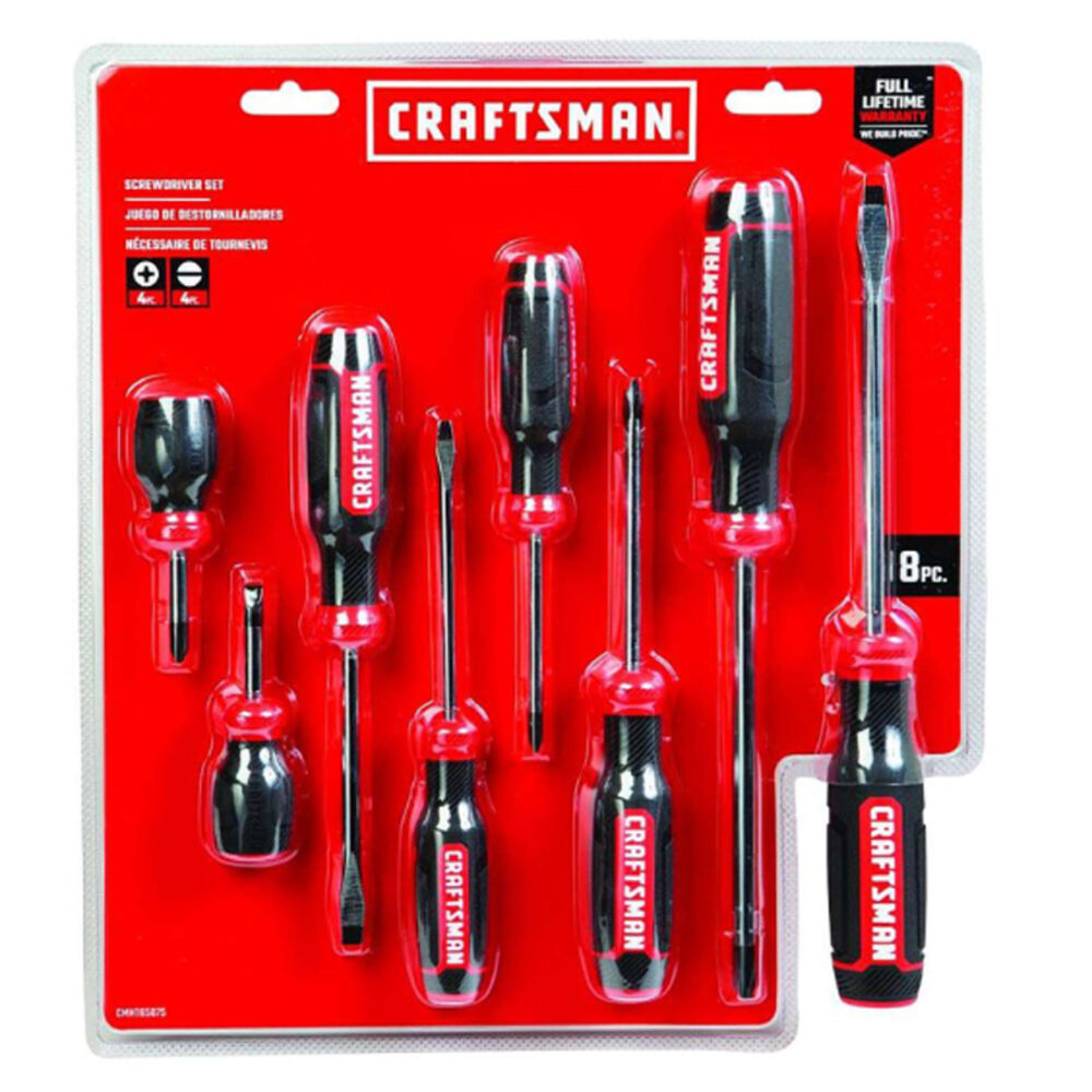 image of 8 pc. Phillips/Slotted Screwdriver Set 8 in.