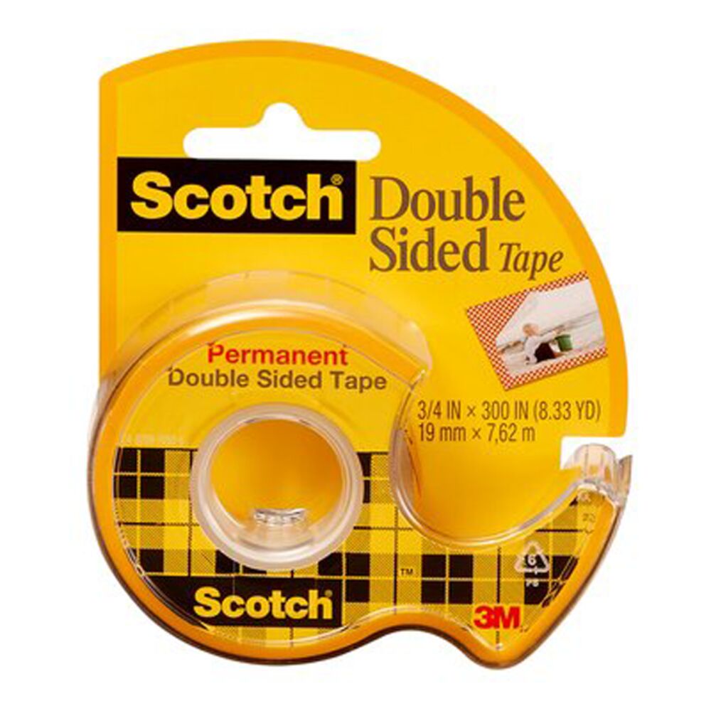 image of 3M Scotch Double Sided Tape Dispensered Roll, 1/2 in x 250 in