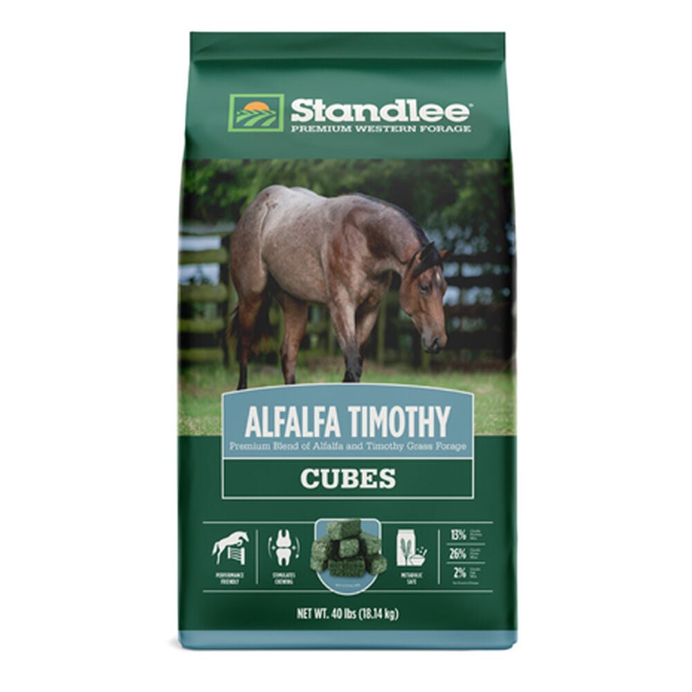 image of Premium Alfalfa/Timothy Hay Cube Horse Feed- 40 lb