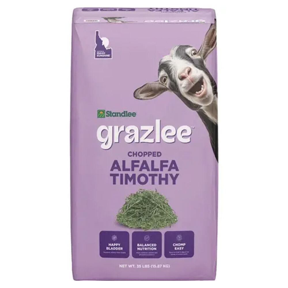 image of Grazlee Chopped Alfalfa Timothy Forage Blend Goat Feed, 35 lb