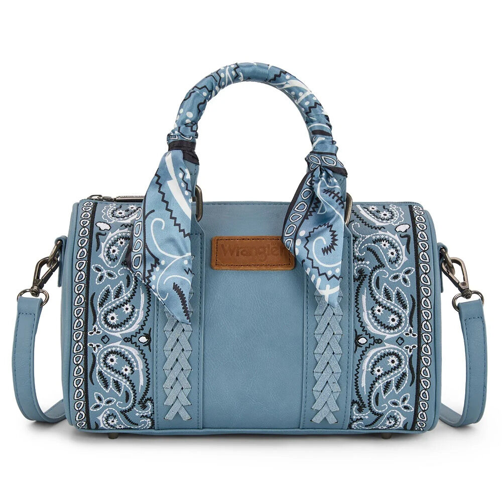 image of Women's Braided Paisley Bandana Boston Bag