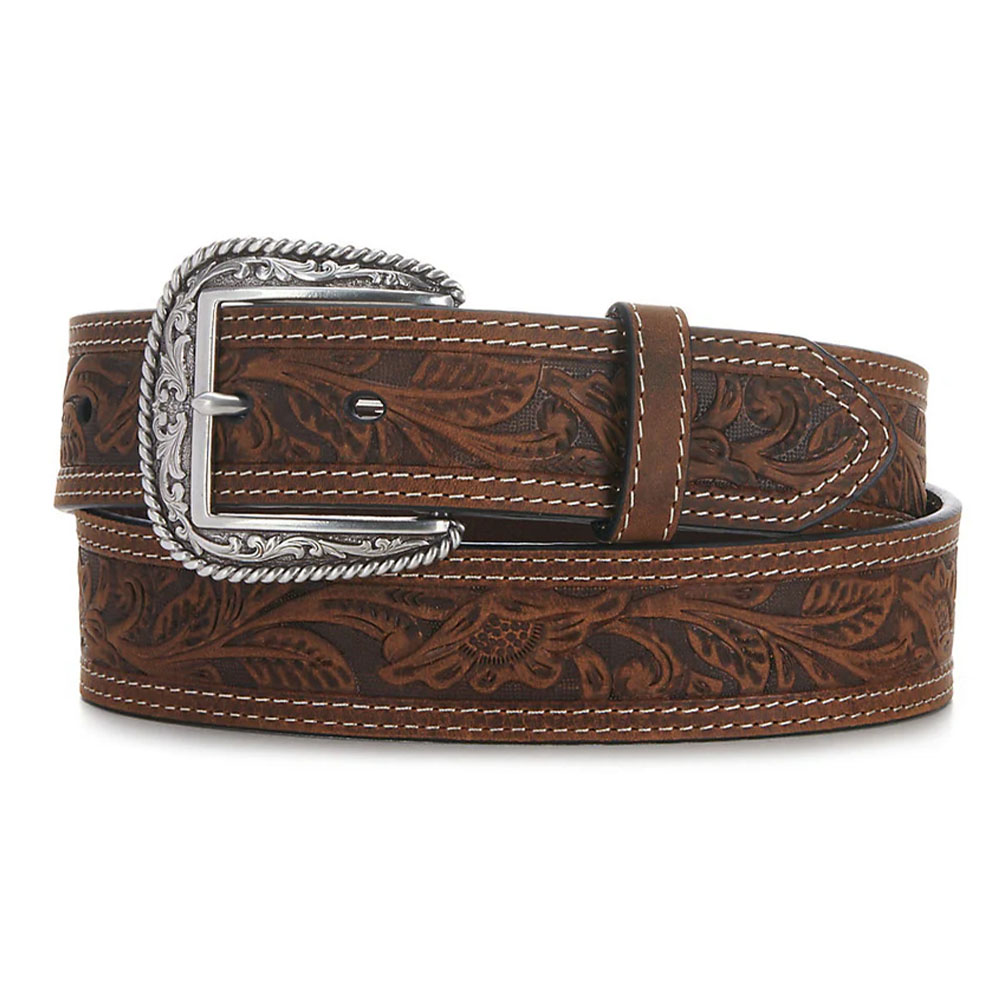 image of Men's Tooled Double Stitched Belt