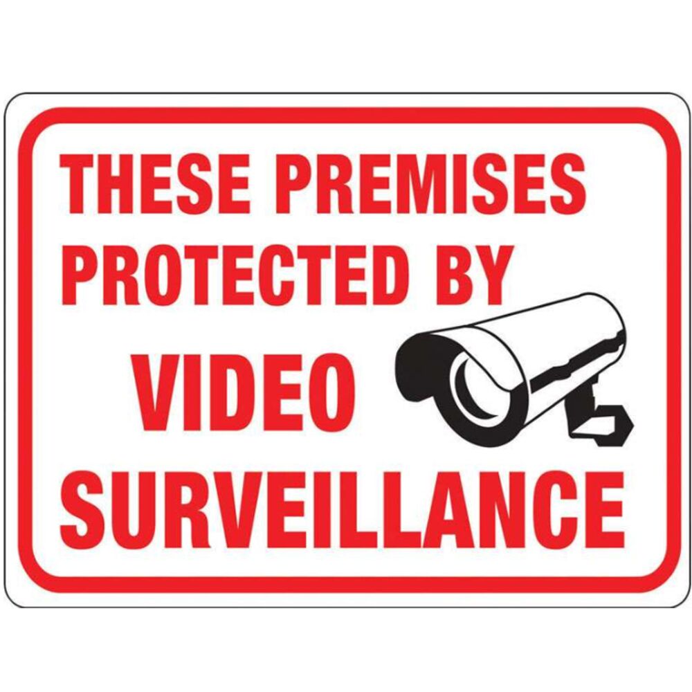 image of English Protected by Video Surveillance Sign Plastic 9 in. H x 12 in. W