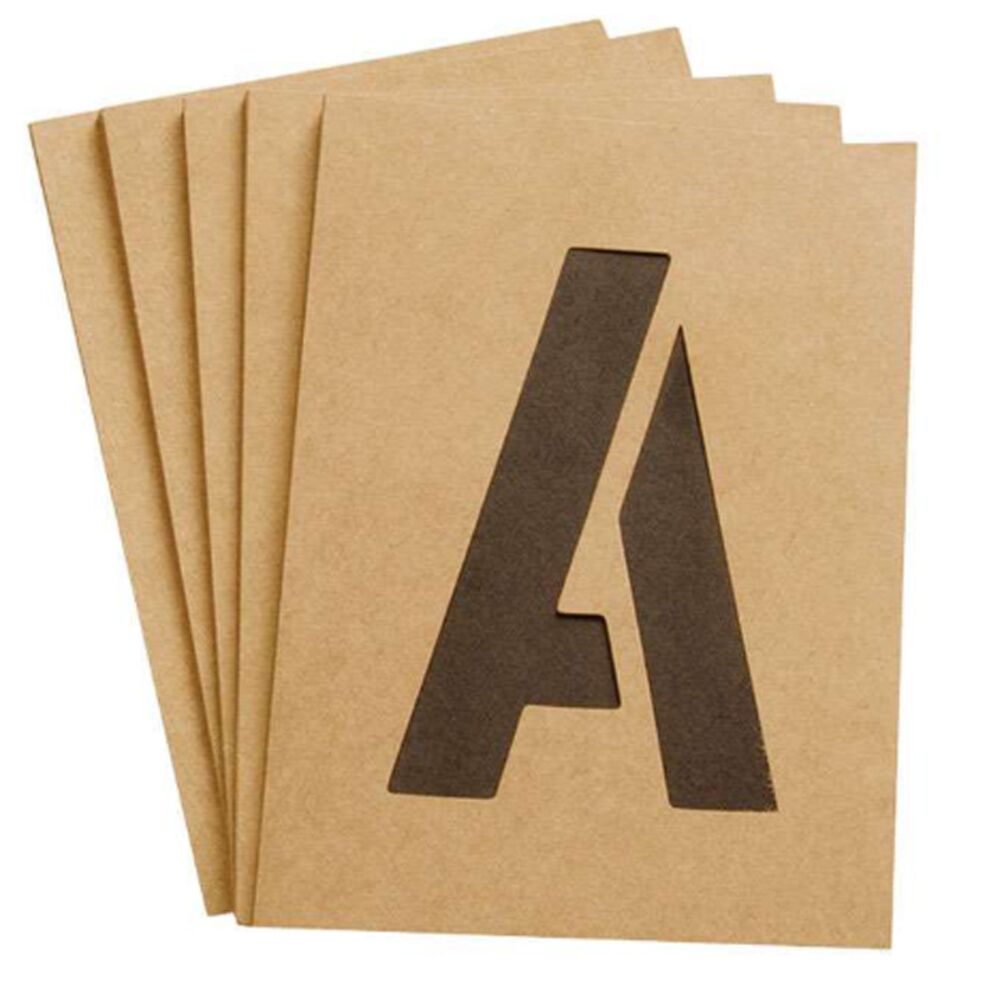 image of 3 in. Card Stock Letters Stencil 6 each