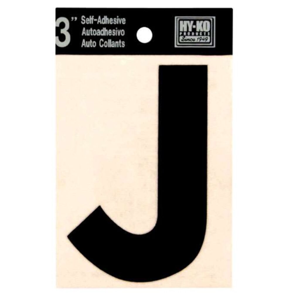 image of Black Vinyl Letter J Self-Adhesive 